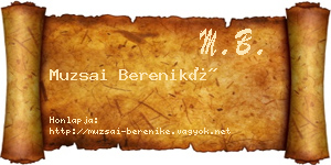 Muzsai Bereniké névjegykártya